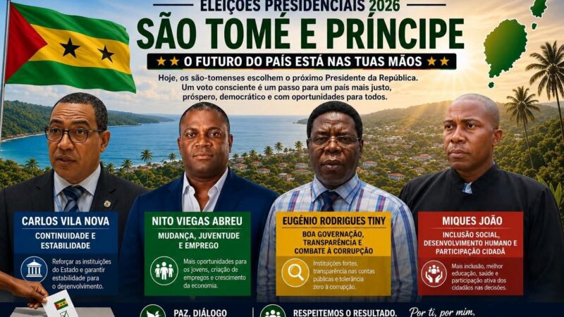 Mais de 142 mil eleitores escolhem hoje o próximo Presidente de São Tomé